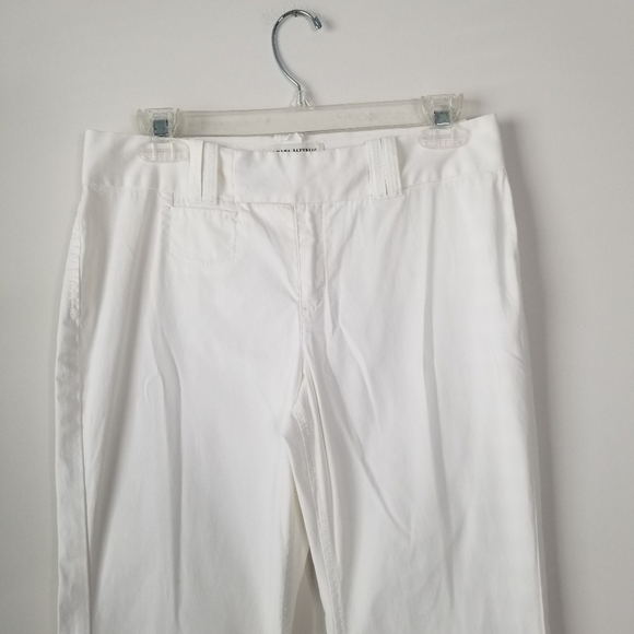 Banana Republic Martin Fit Flared Leg Cotton White Pant Stretch Size 4 - Picture 4 of 15
